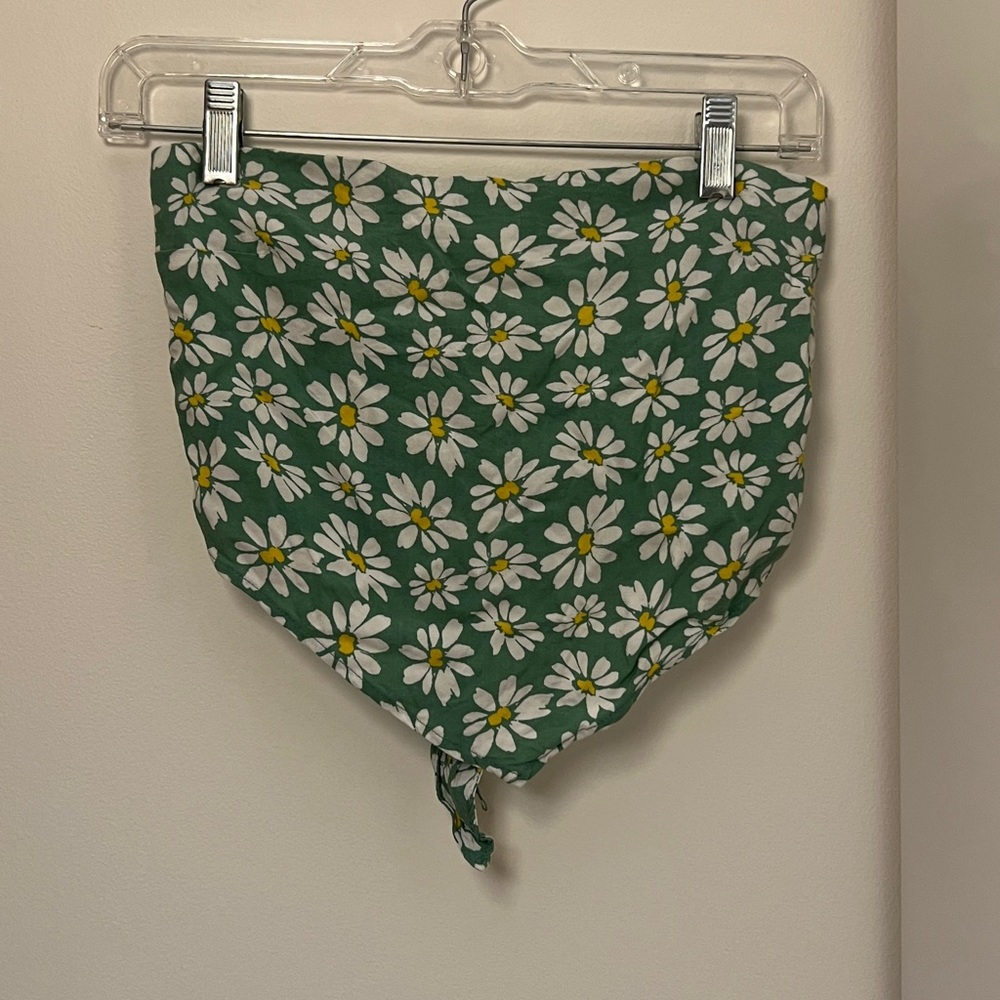 Floral bandeau green top!